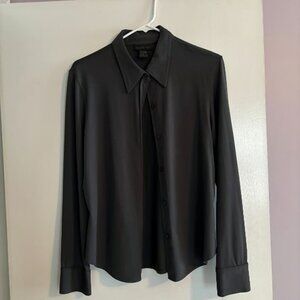 Express Charcoal Women's Long-sleeved Nylon Button Down Shirt